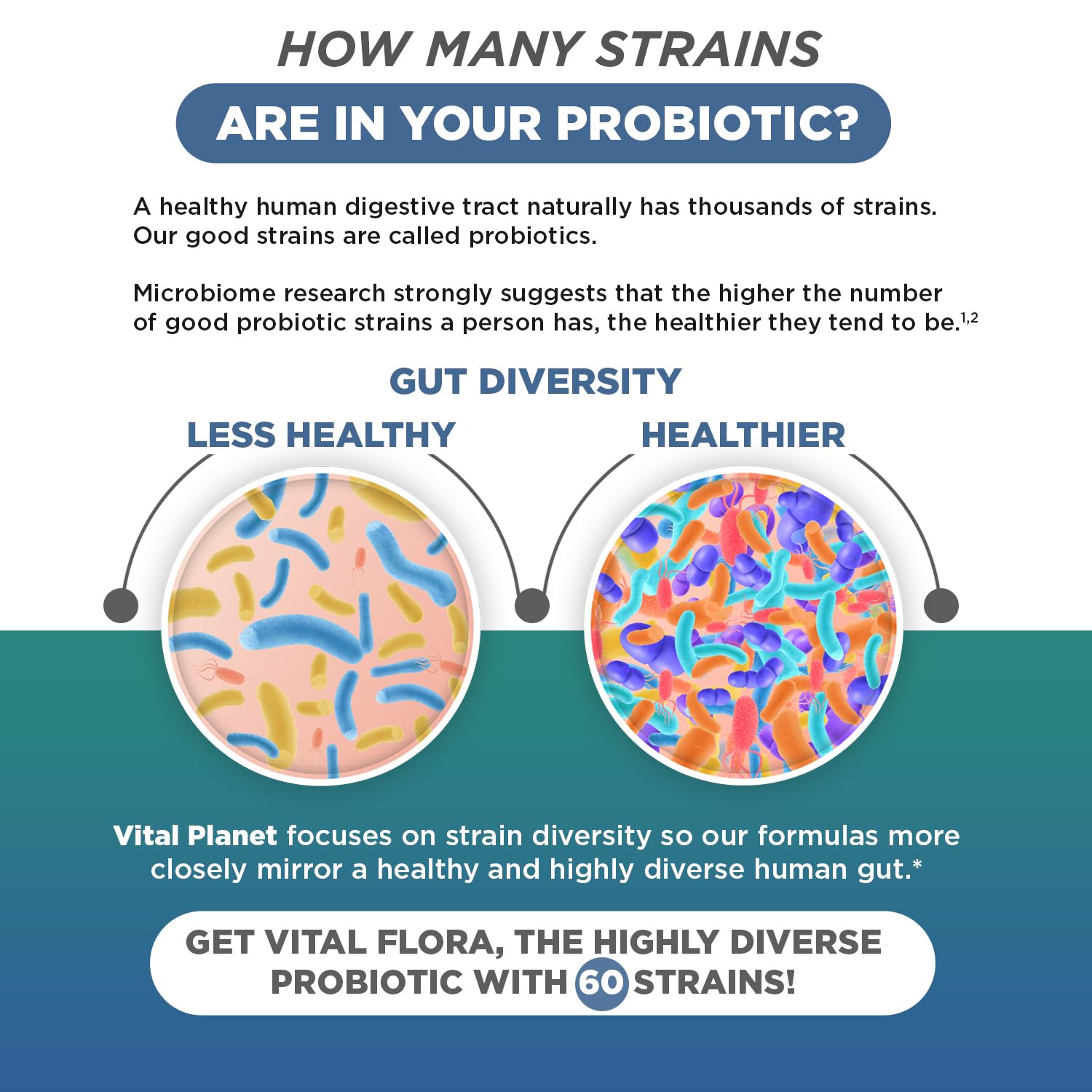 Vital Planet Ultra Daily Probiotic 60 Billion CFU on a wooden surface