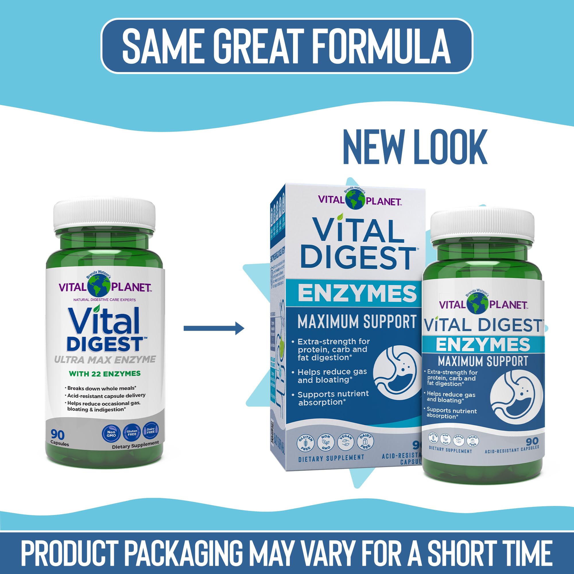 Vital Planet Vital daily Ultra Max Multi-Enzyme Capsules packaging