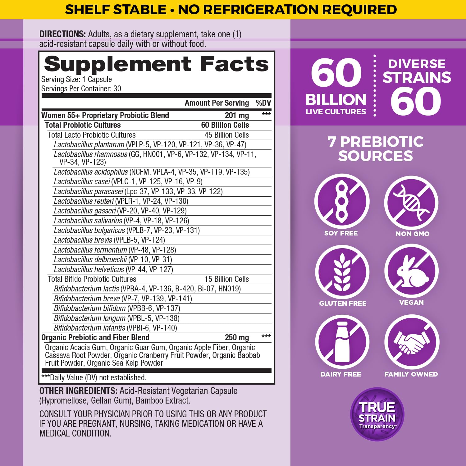 Vital Planet Women 55+ Daily Probiotic capsule close-up