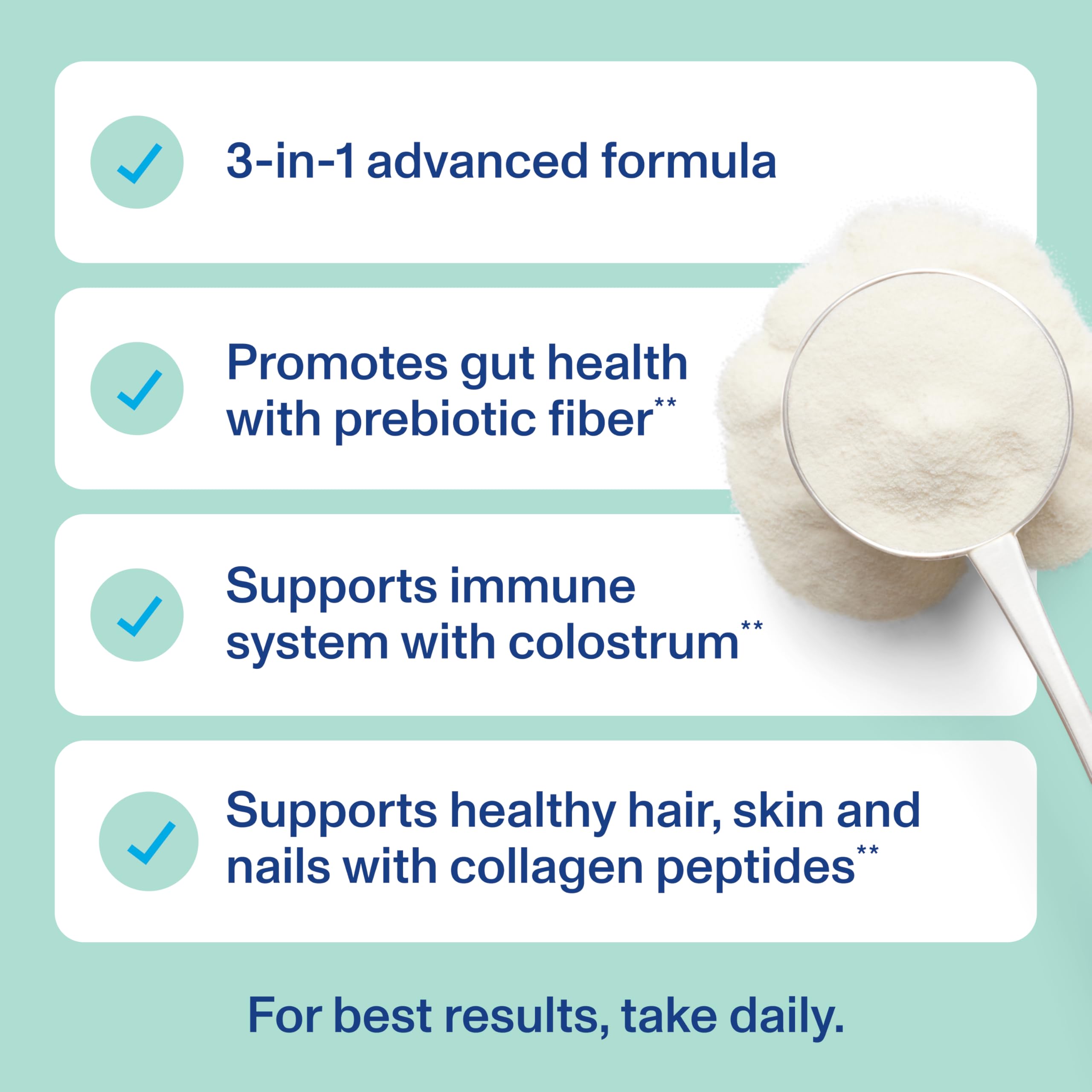 Vital Proteins Advanced Collagen + Colostrum 142g on a kitchen counter