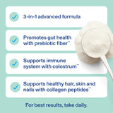 Vital Proteins Advanced Collagen + Colostrum 142g on a kitchen counter
