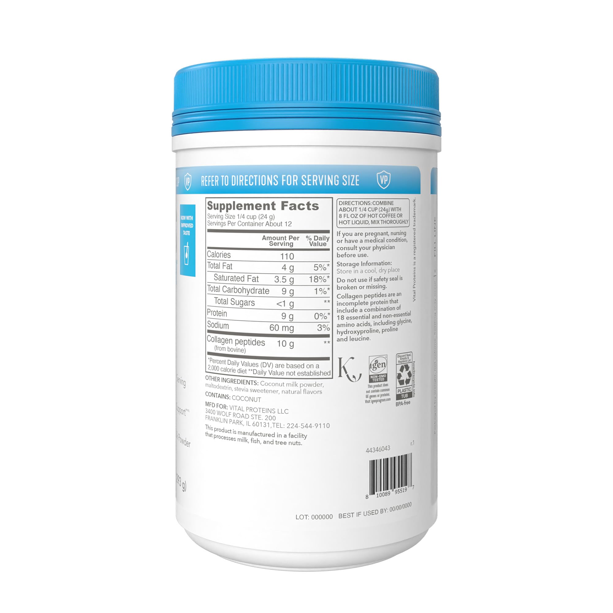 Vital Proteins Collagen Creamer 292g on a kitchen counter