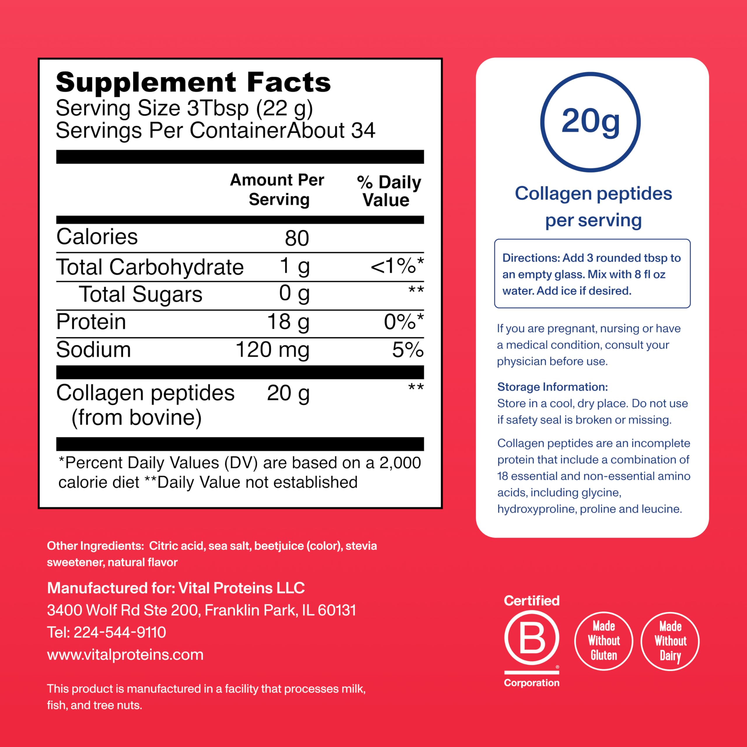 Vital Proteins Collagen Ice Pop Flavour 746g packaging