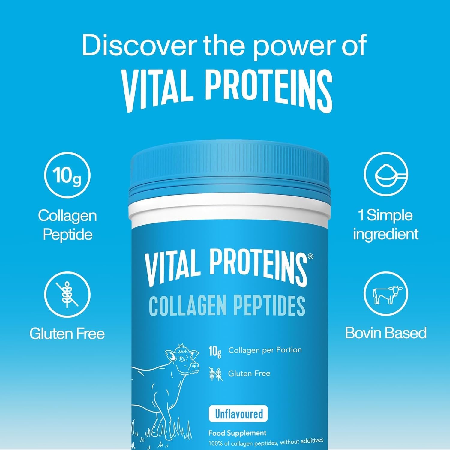 Vital Proteins Collagen Nutritional Supplements 284g back view