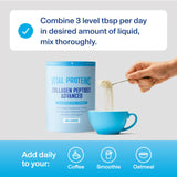Vital Proteins Collagen Peptides Advanced Powder scoop next to the container