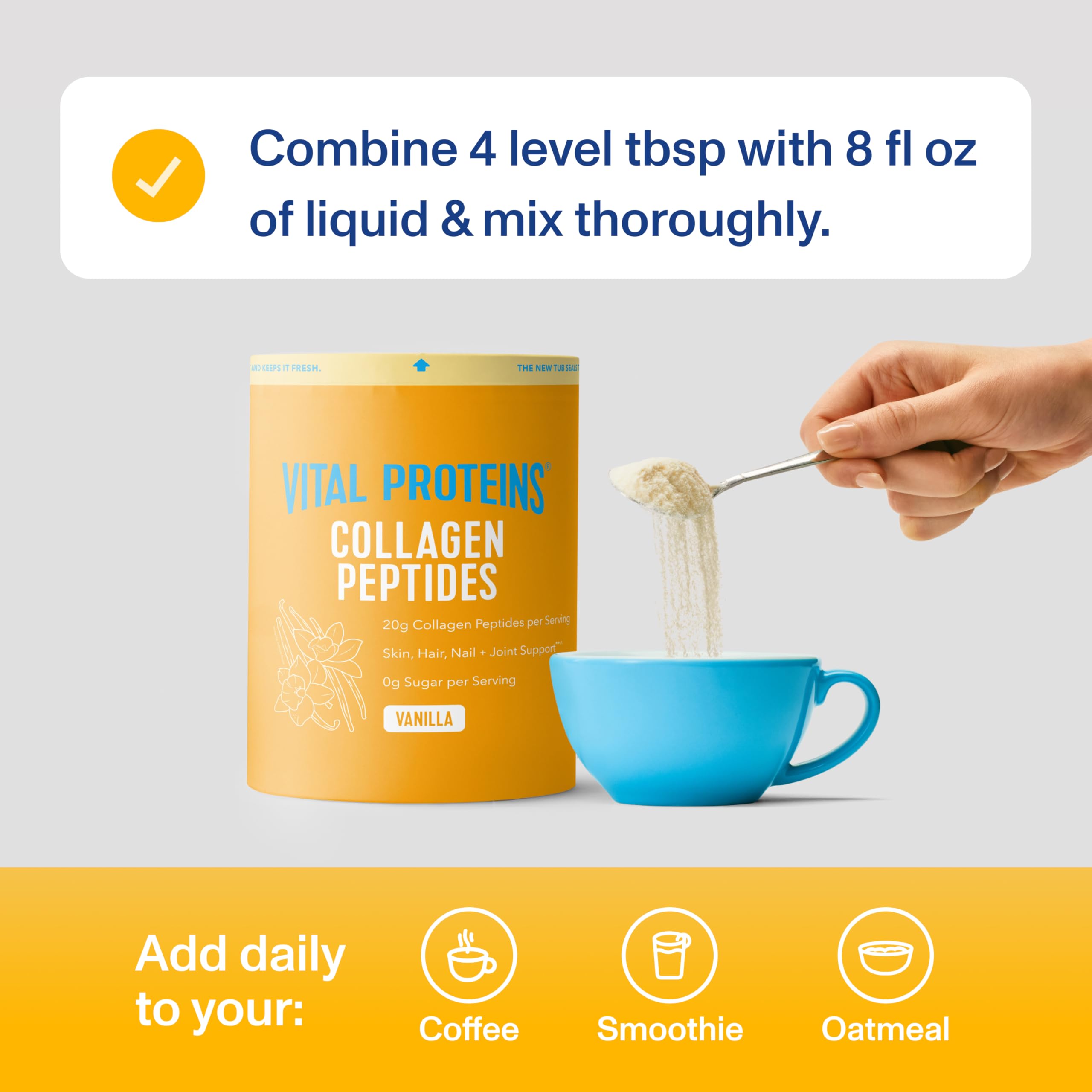 Vital Proteins Collagen Peptides Powder mixed in coffee