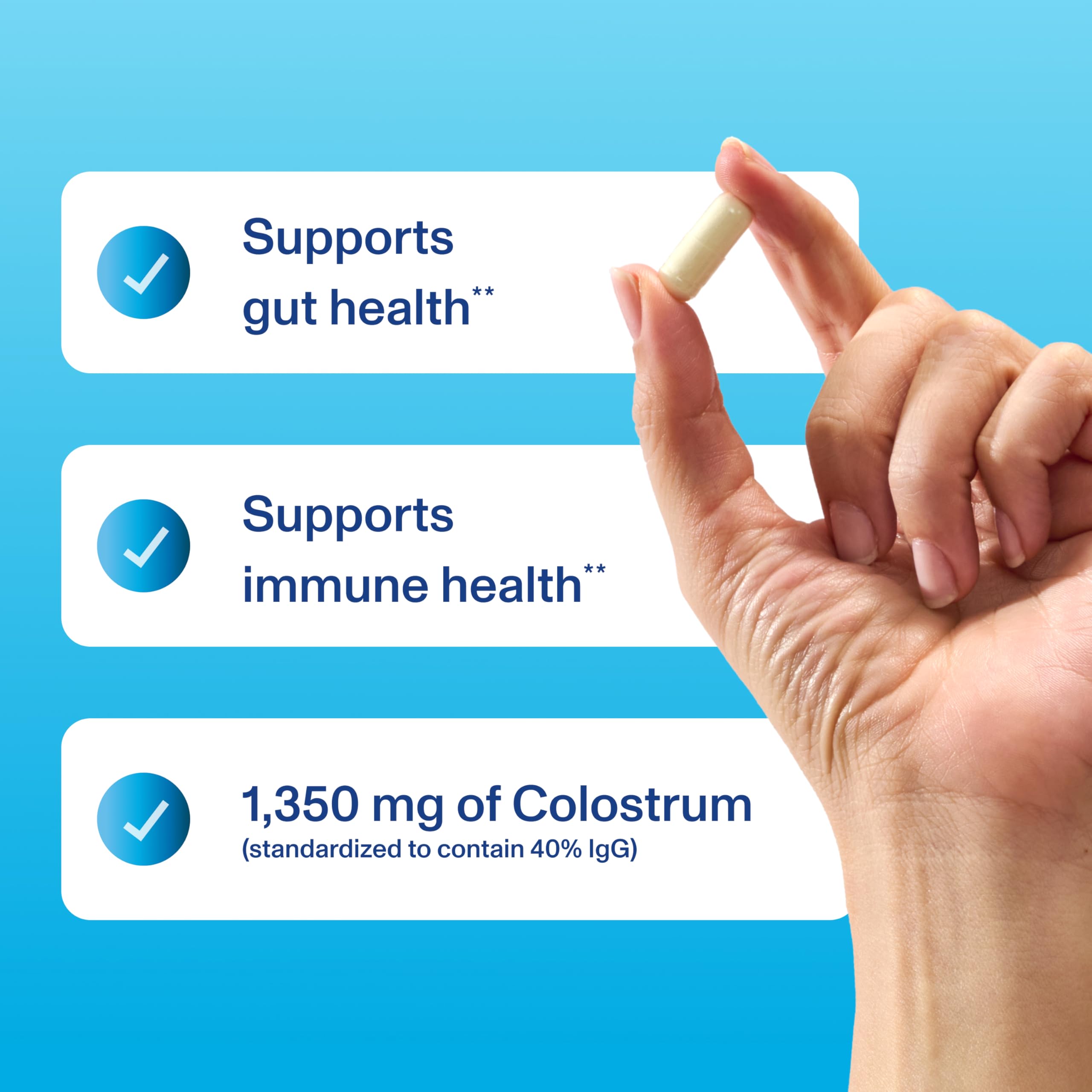 Vital Proteins Colostrum Capsules 100g side view