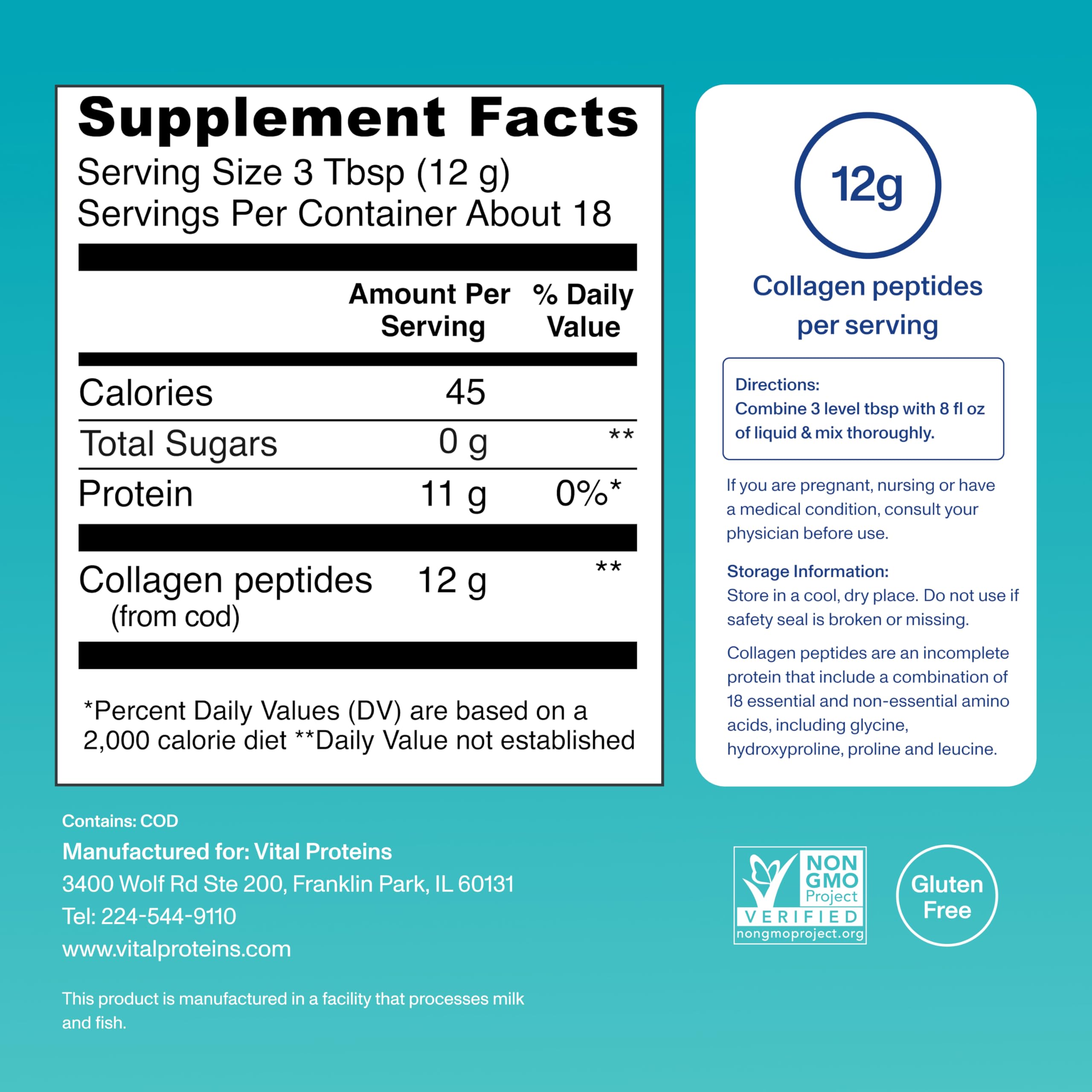 Vital Proteins Marine Collagen Peptides Powder 221g in smoothie