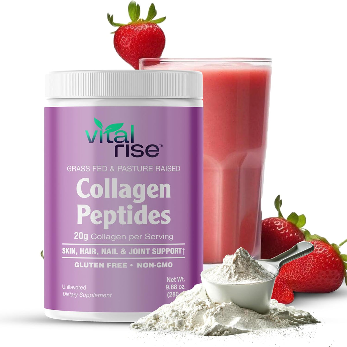 Vital Rise Collagen Powder 335g front view packaging