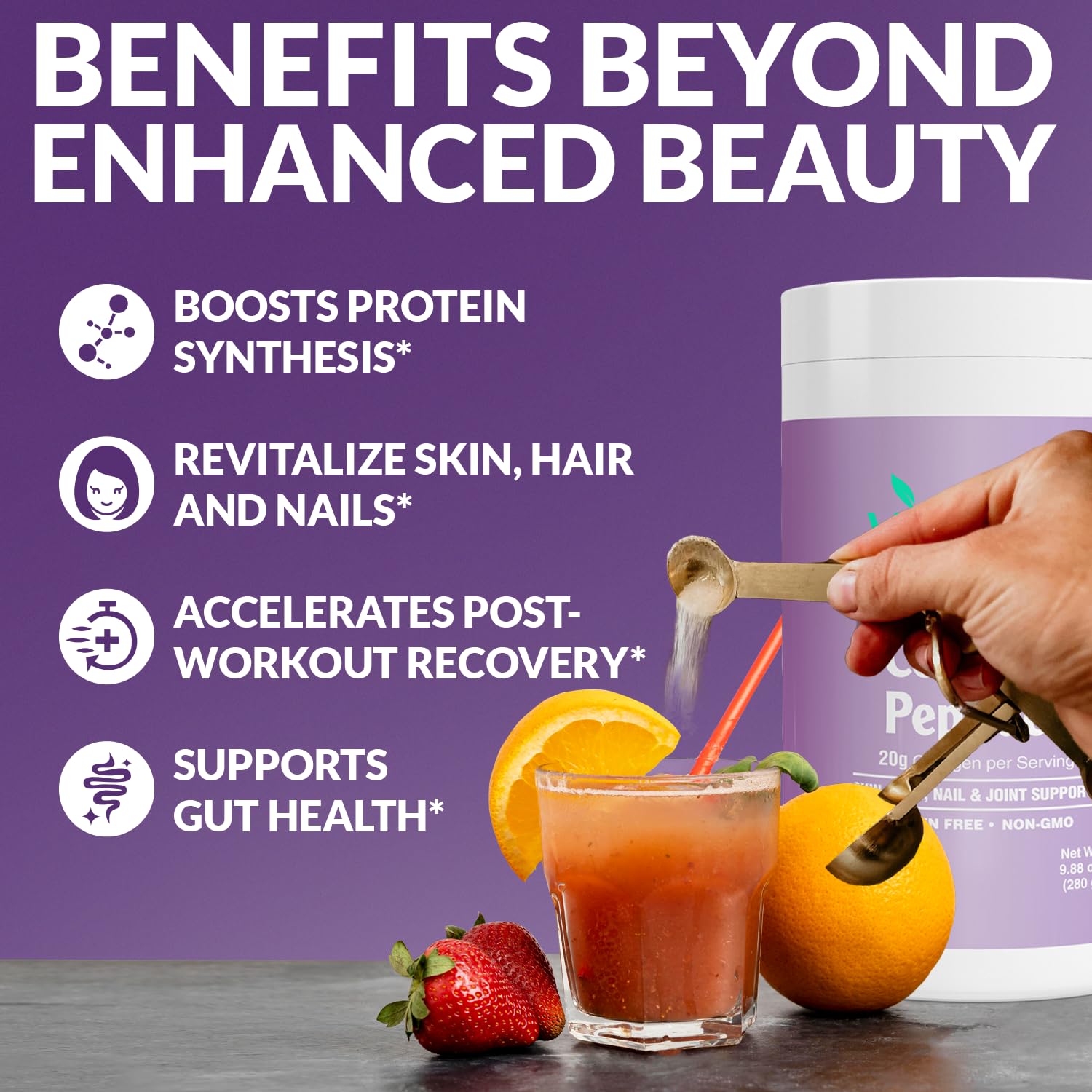 Vital Rise Collagen Powder 335g product details close-up