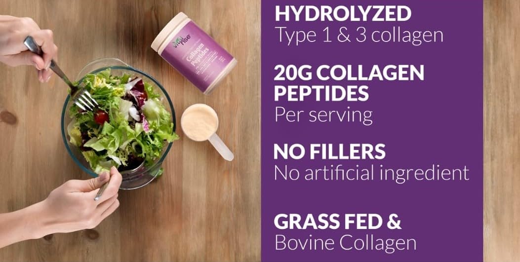 Vital Rise Collagen Powder 335g scoop with powder