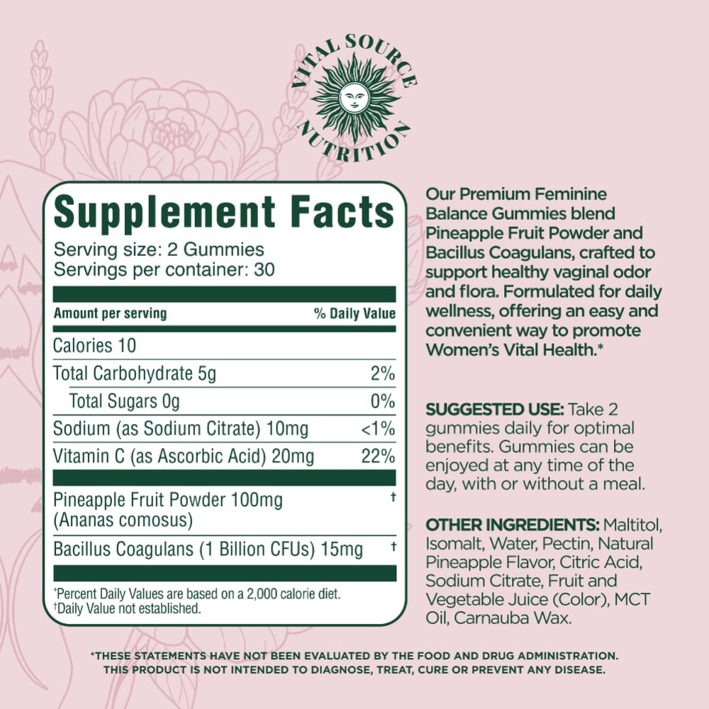 Vital Source Nutrition Premium Feminine Balance Gummies in a lifestyle setting