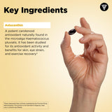 Vital Vitamins Astaxanthin softgels on a wooden surface