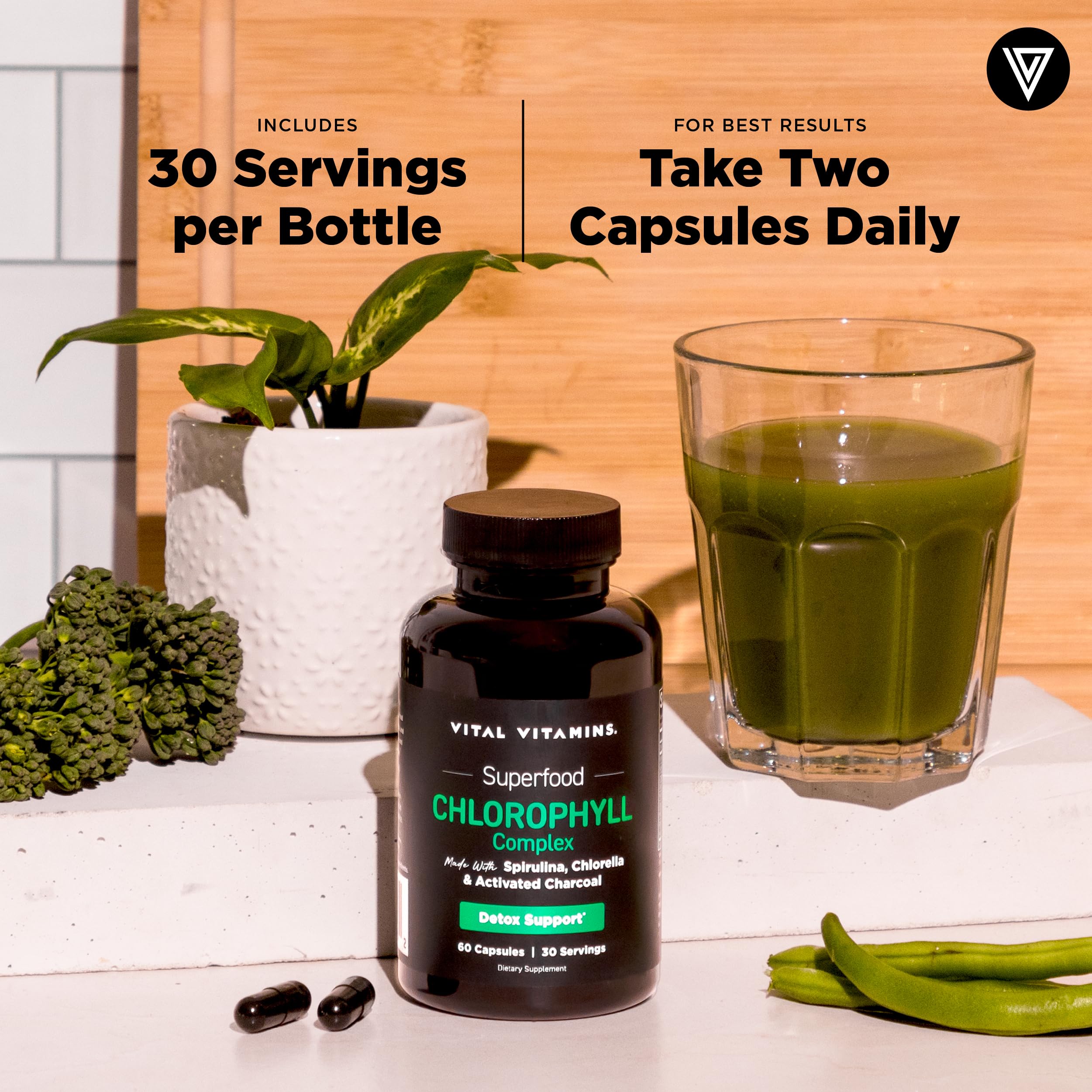 Vital Vitamins Chlorophyll Capsules lifestyle scene