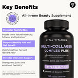Vital Vitamins Collagen Supplement side view of bottle