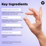 Vital Vitamins Collagen Supplement with vitamin C and biotin label