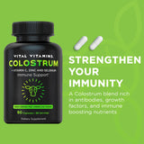 Vital Vitamins Colostrum Capsules bottle with label