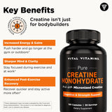 Vital Vitamins Creatine Monohydrate Capsules bottle with label