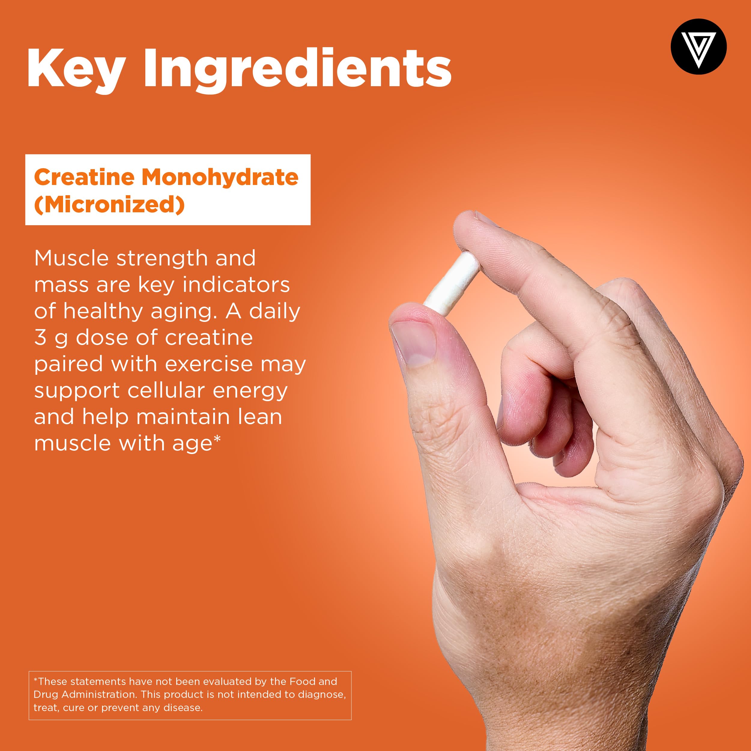 Vital Vitamins Creatine Monohydrate Capsules on a wooden table