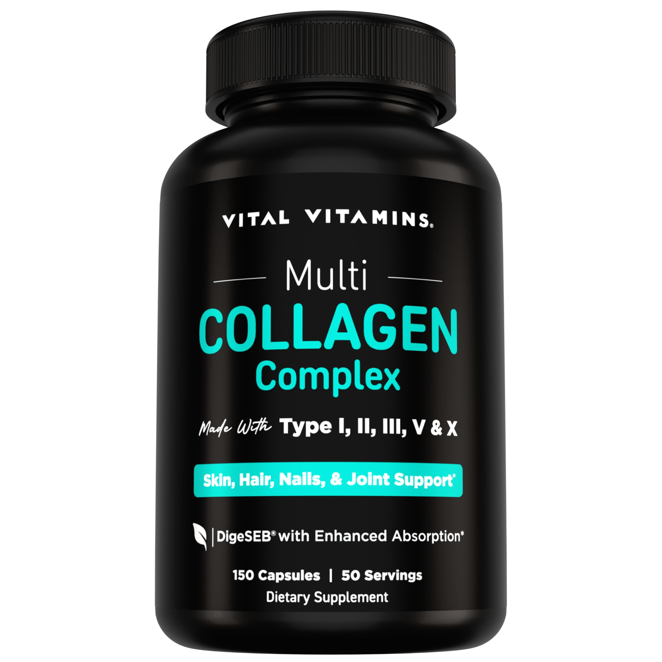 Vital Vitamins Multi Collagen Complex 495g capsules front view