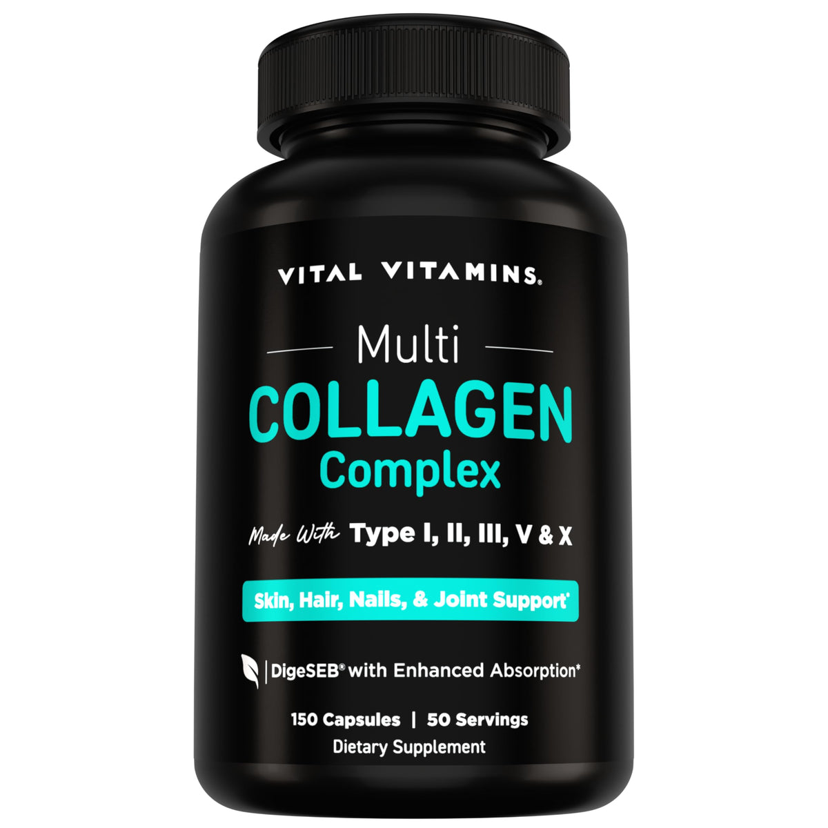 Vital Vitamins Multi Collagen Complex 495g capsules front view