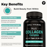 Vital Vitamins Multi Collagen Complex 495g capsules with packaging