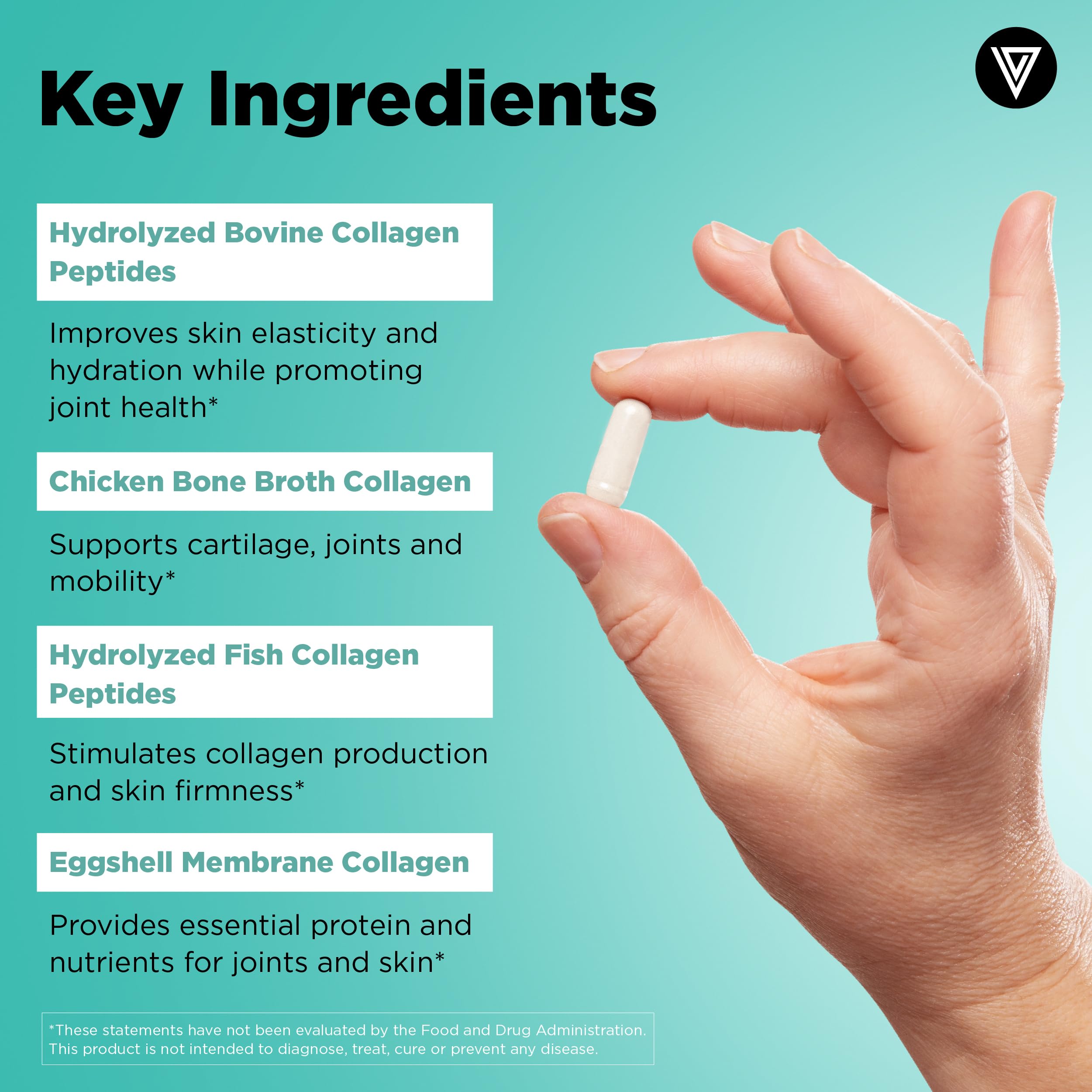 Vital Vitamins Multi Collagen Complex Capsules with ingredients