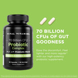 Vital Vitamins Probiotics 70 Billion CFU 10 Strains capsule close-up