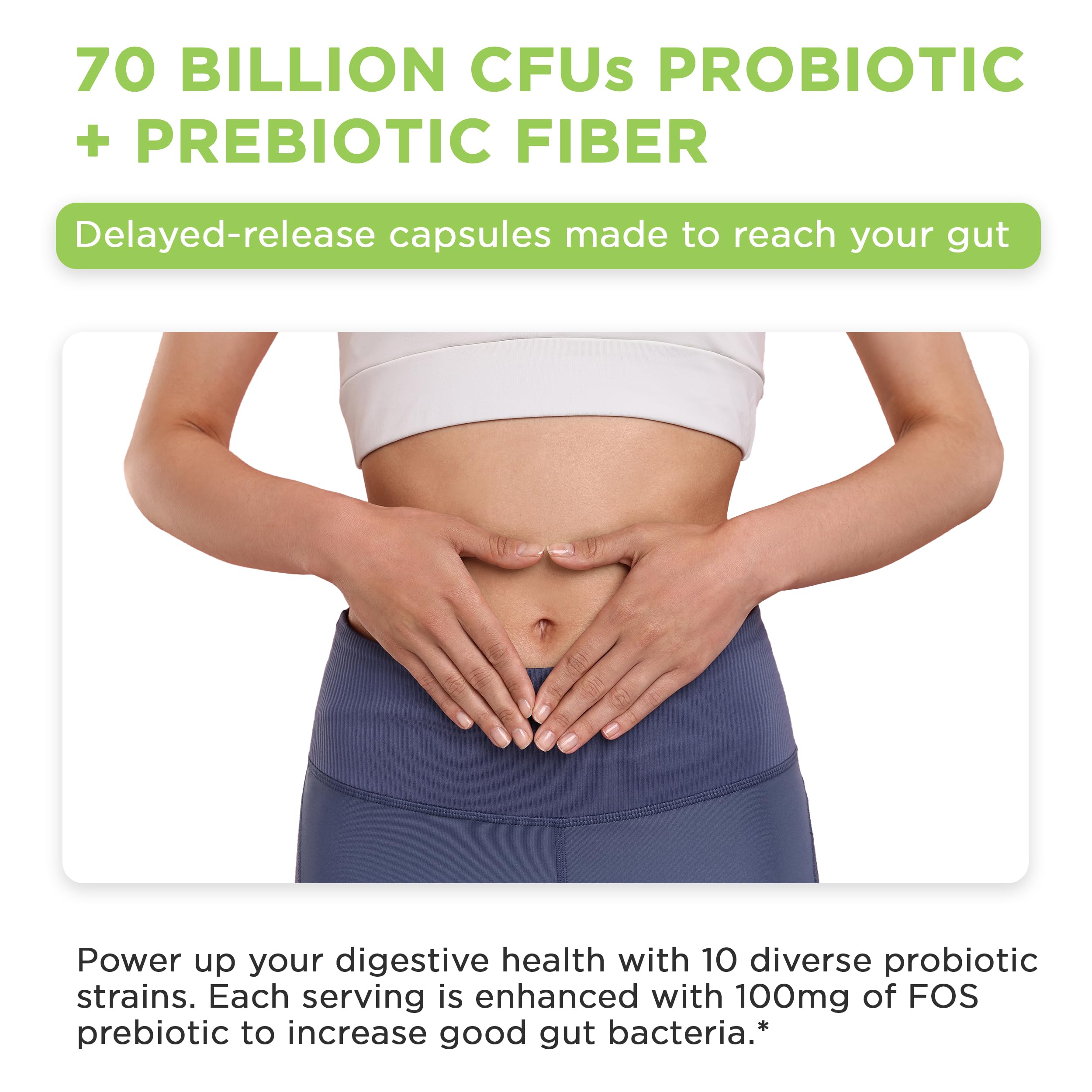 Vital Vitamins Probiotics 70 Billion CFU 10 Strains on a wooden table