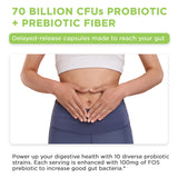 Vital Vitamins Probiotics 70 Billion CFU 10 Strains on a wooden table