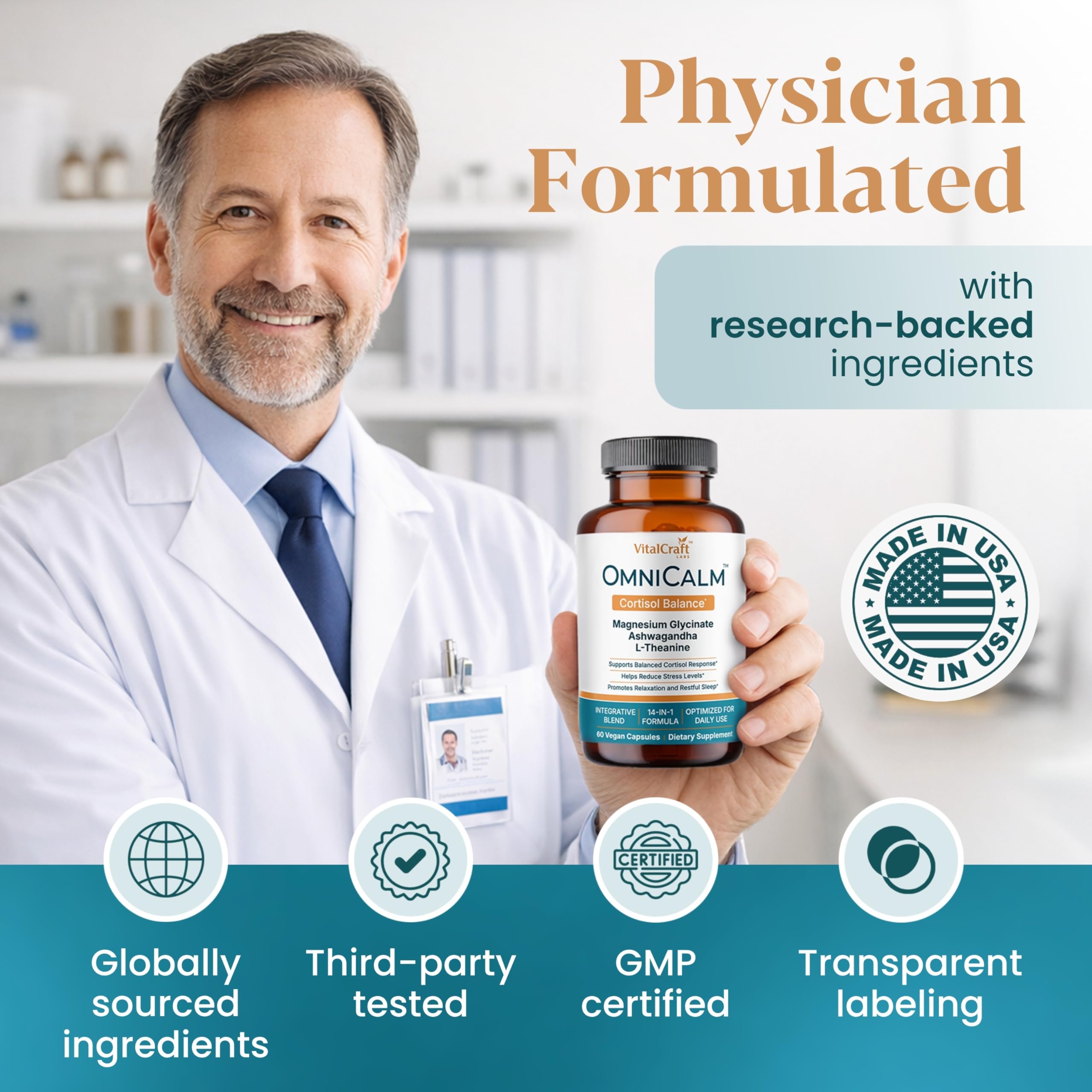 VITALCRAFT LABS OmniCalm Cortisol Reducer with packaging
