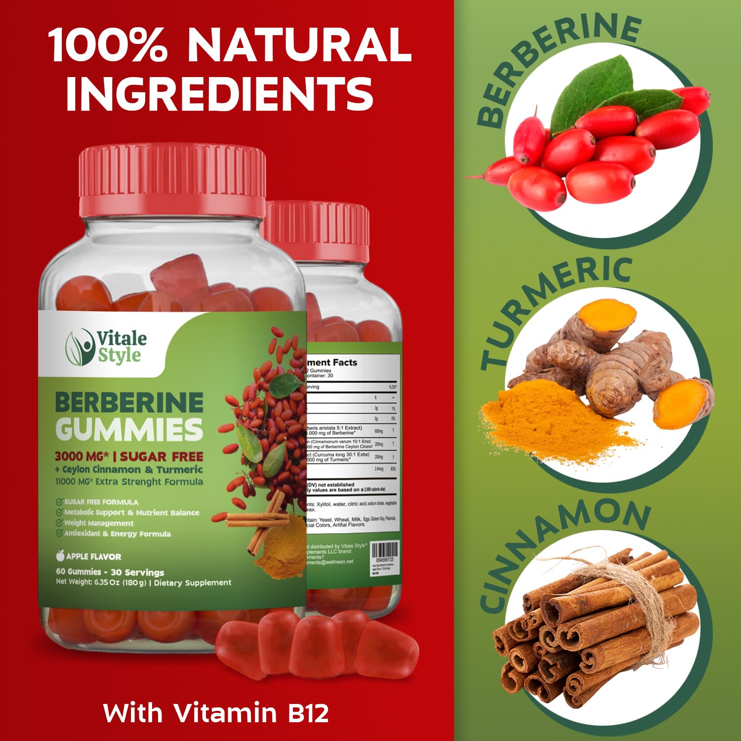 Vitale Style Cinnamon Supplement packaging close-up