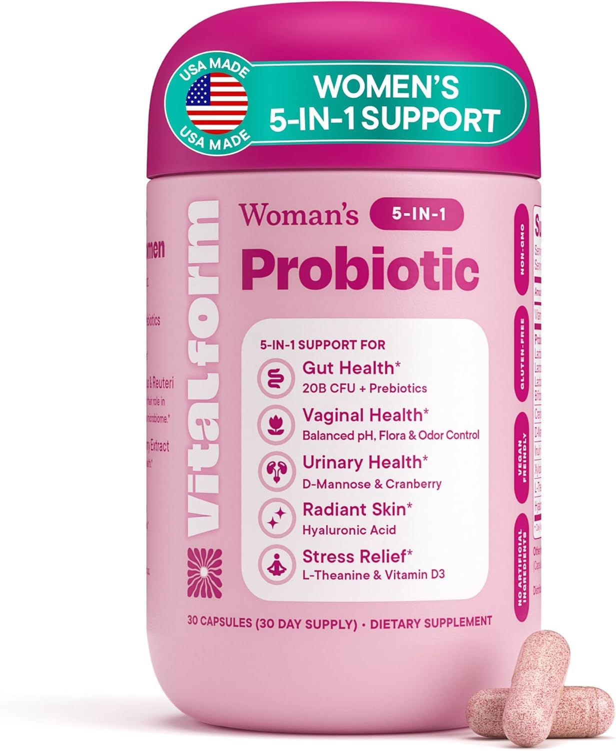 VitalForm Women's Wellness Probiotic front view of packaging