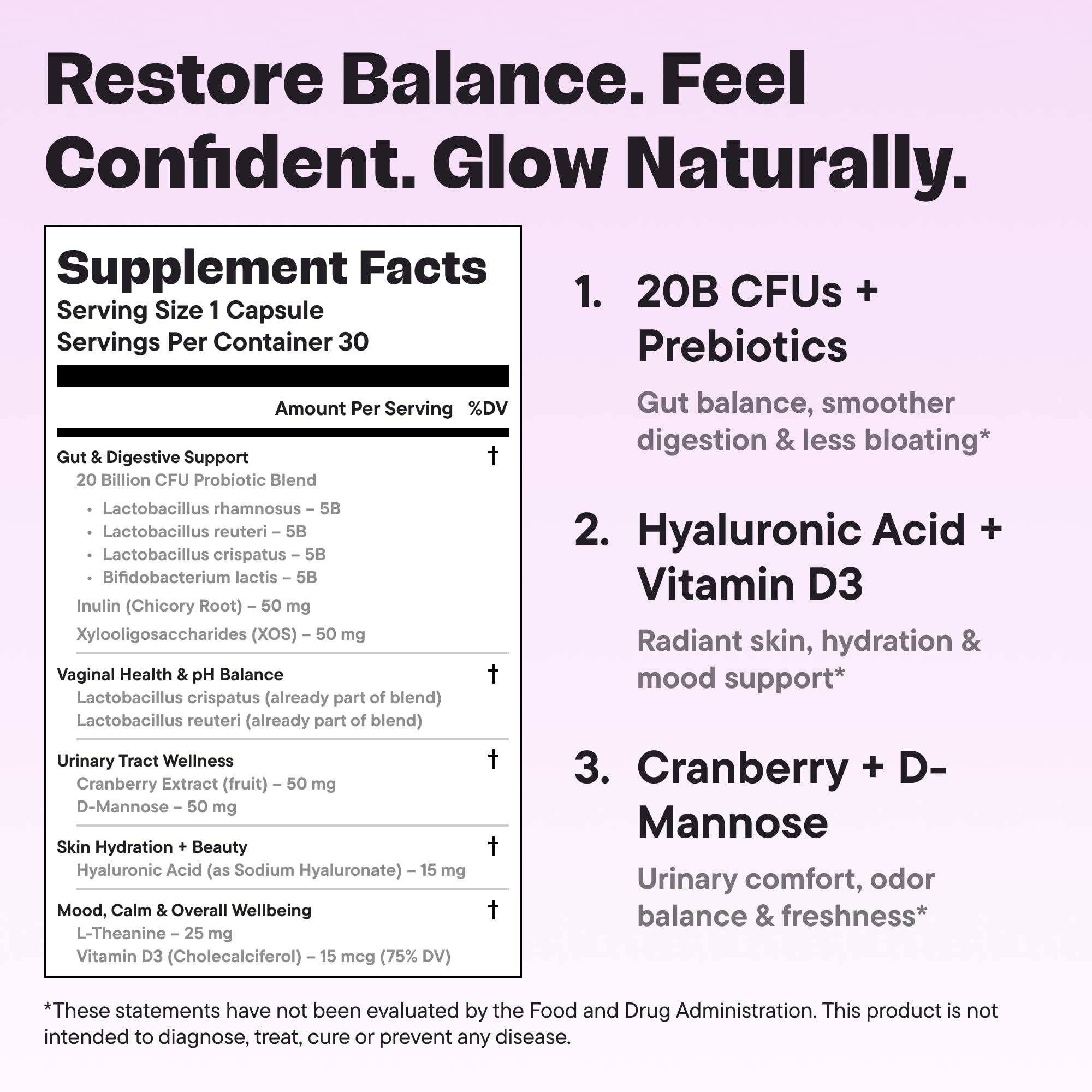 VitalForm Women's Wellness Probiotic side view of bottle