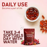Vitalia Labs Cayenne Pepper Softgels back view with ingredient list