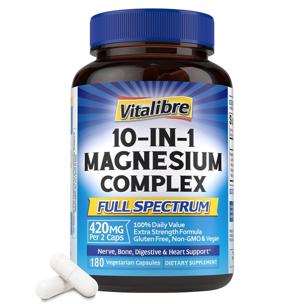 Vitalibre 10-in-1 Magnesium Complex front view with label
