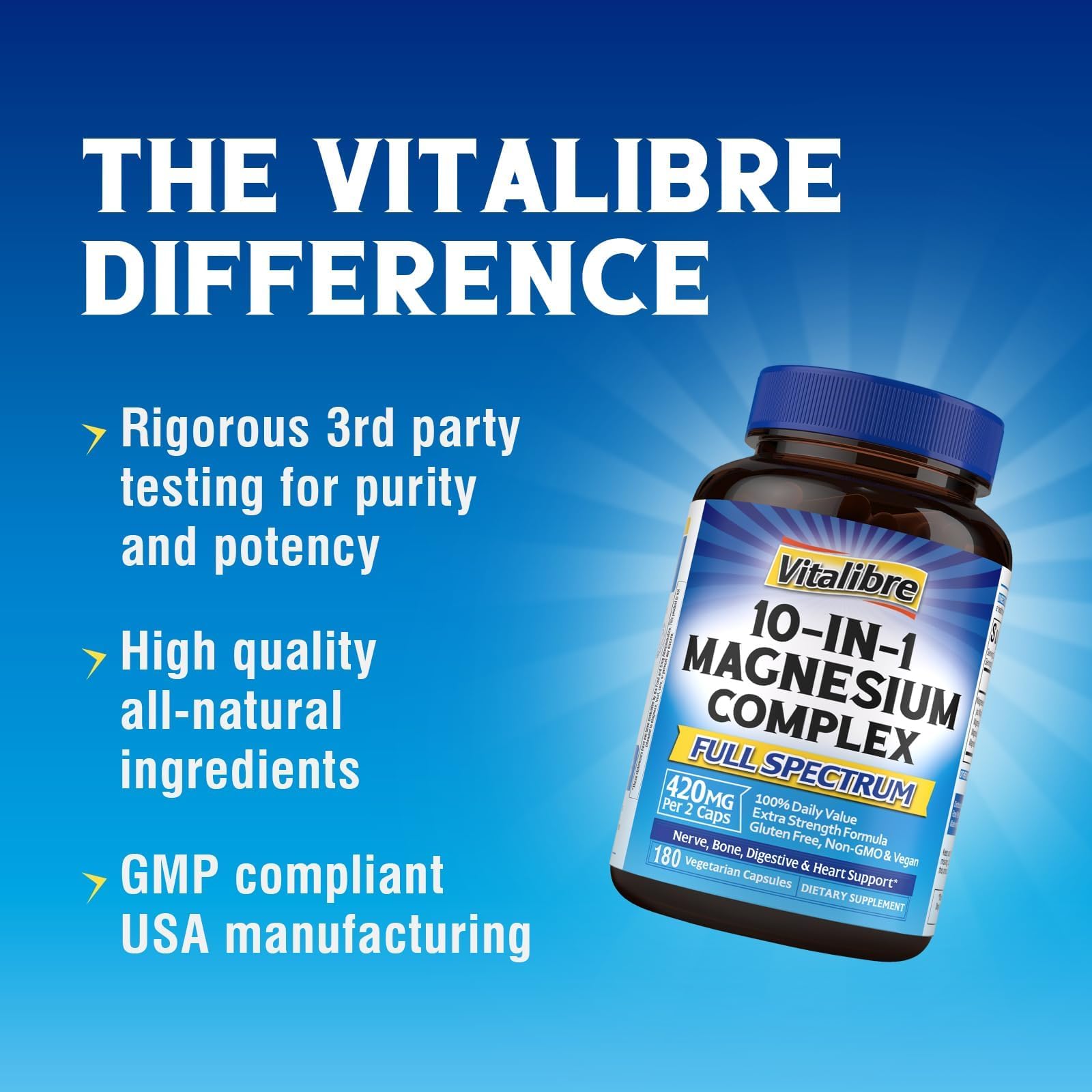 Vitalibre 10-in-1 Magnesium Complex with a measuring spoon