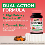 Vitalibre Berberine Complex 200mg capsules with a measuring spoon