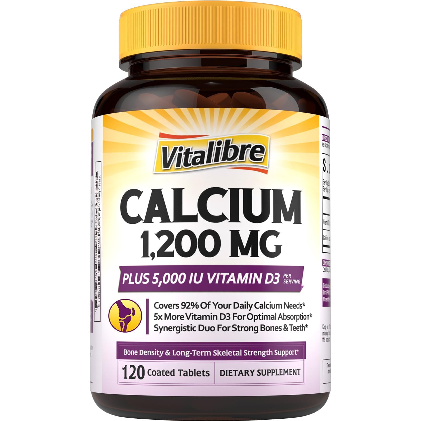 Vitalibre Calcium & Vitamin D3 Supplement bottle front view