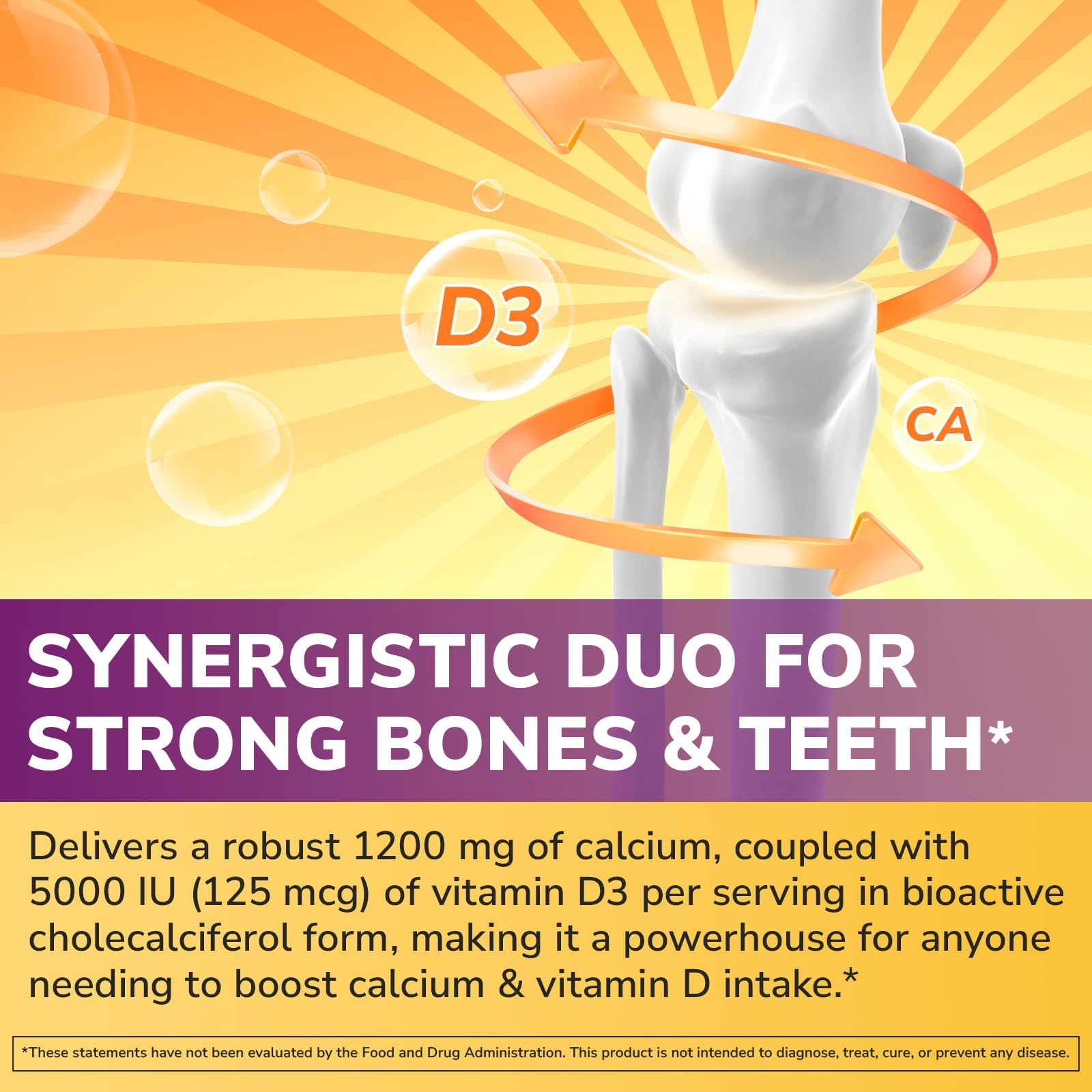Vitalibre Calcium & Vitamin D3 Supplement side view