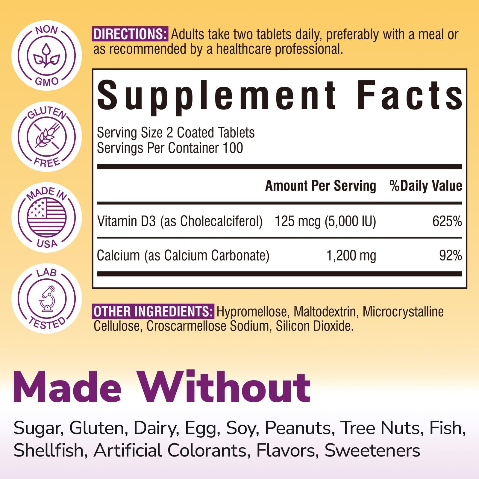 Vitalibre Calcium & Vitamin D3 Tablets side view showing label