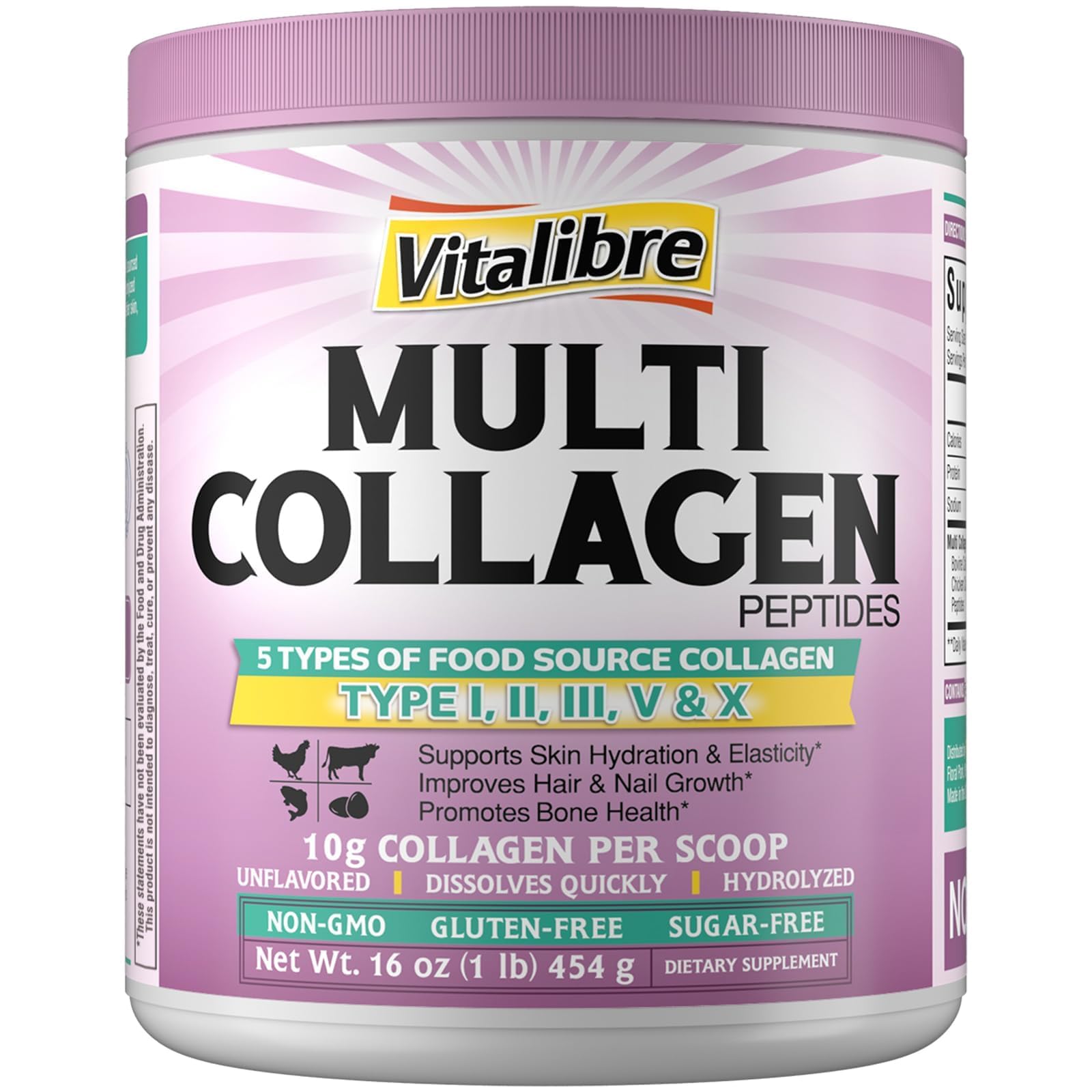 Vitalibre Collagen Peptide Blend 499g front view