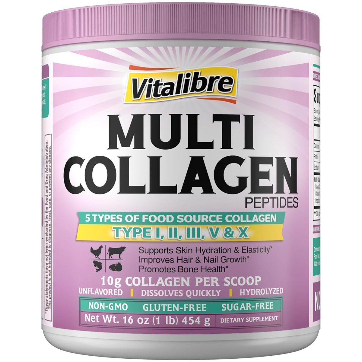 Vitalibre Collagen Peptide Blend 499g front view