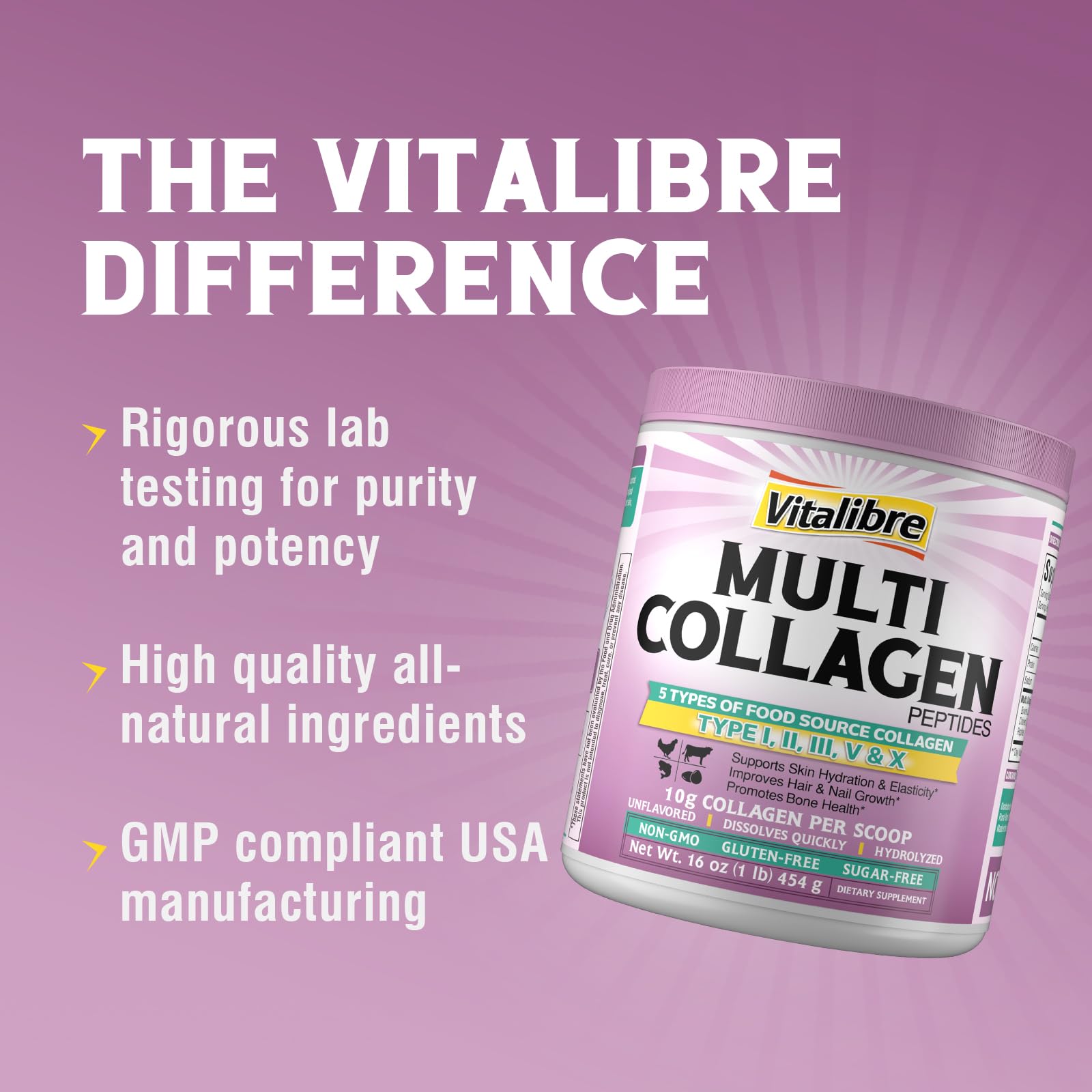 Vitalibre Collagen Peptide Blend 499g ingredients list