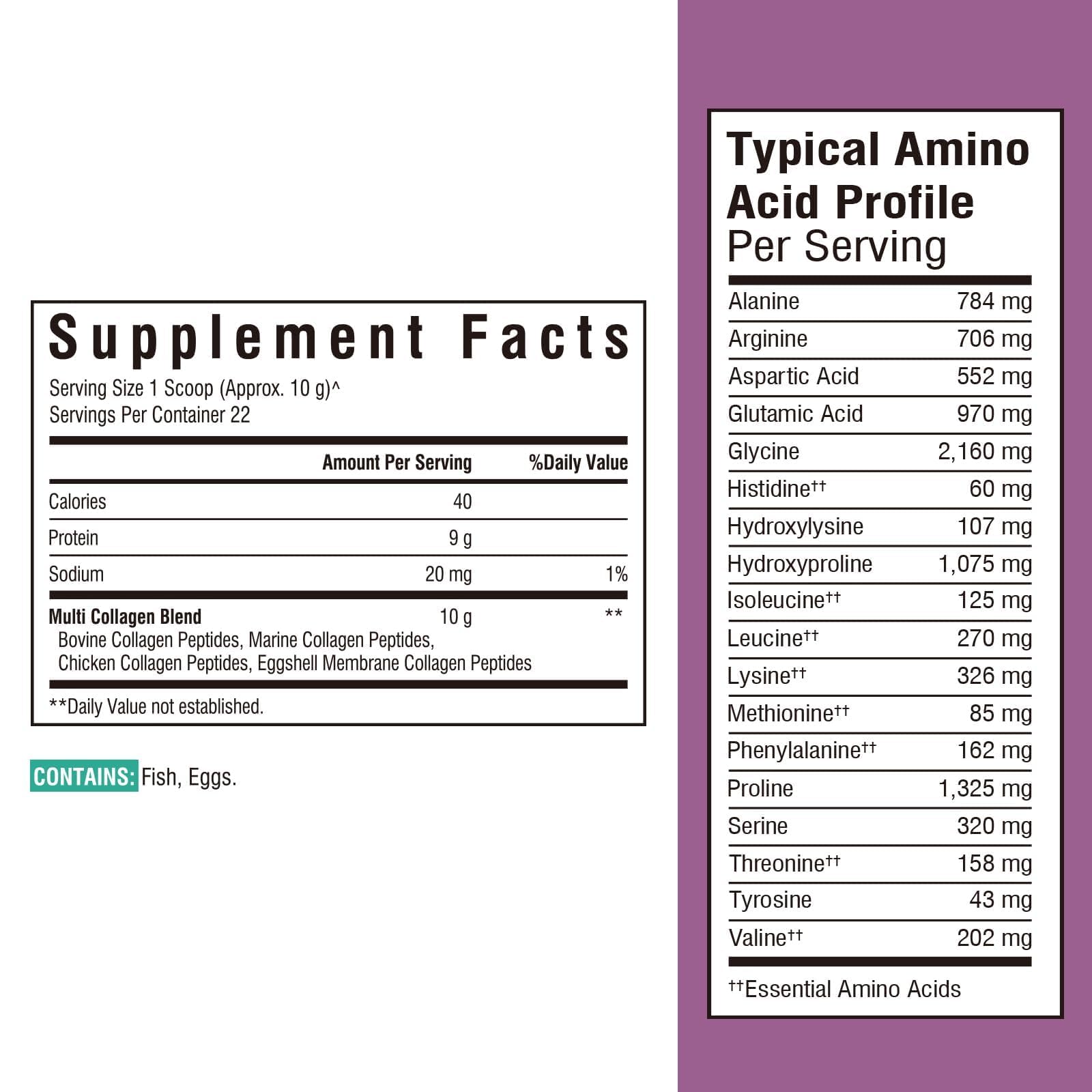 Vitalibre Collagen Peptide Blend ingredients list