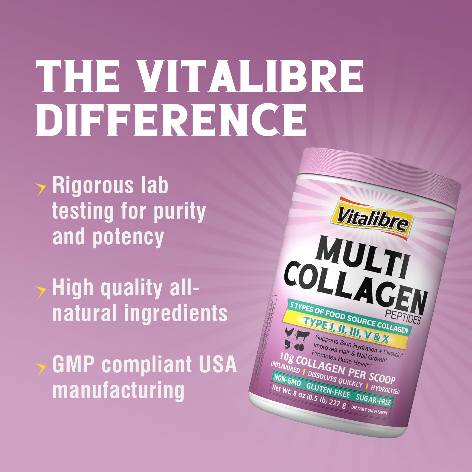 Vitalibre Collagen Peptide Blend mixed in coffee