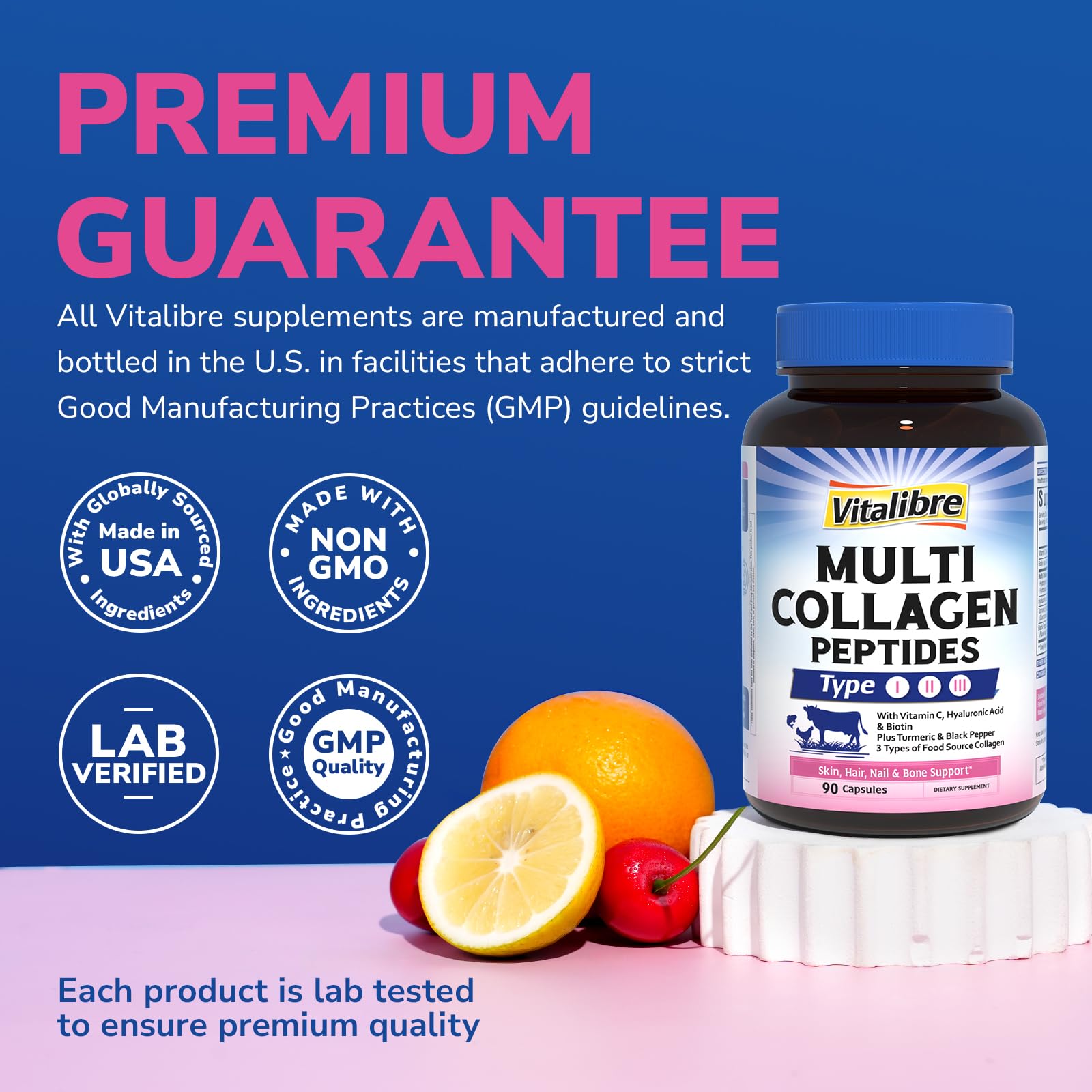 Vitalibre Collagen Supplement packaging and product details