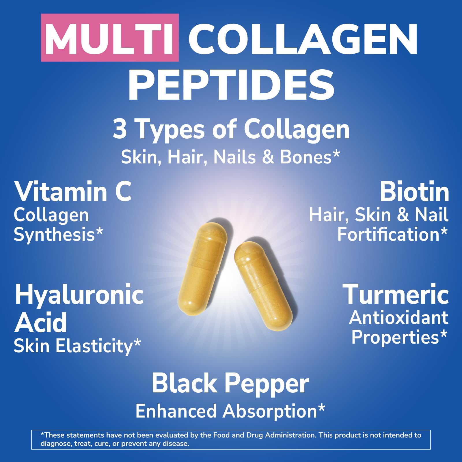 Vitalibre Collagen Supplement side view showing capsule details
