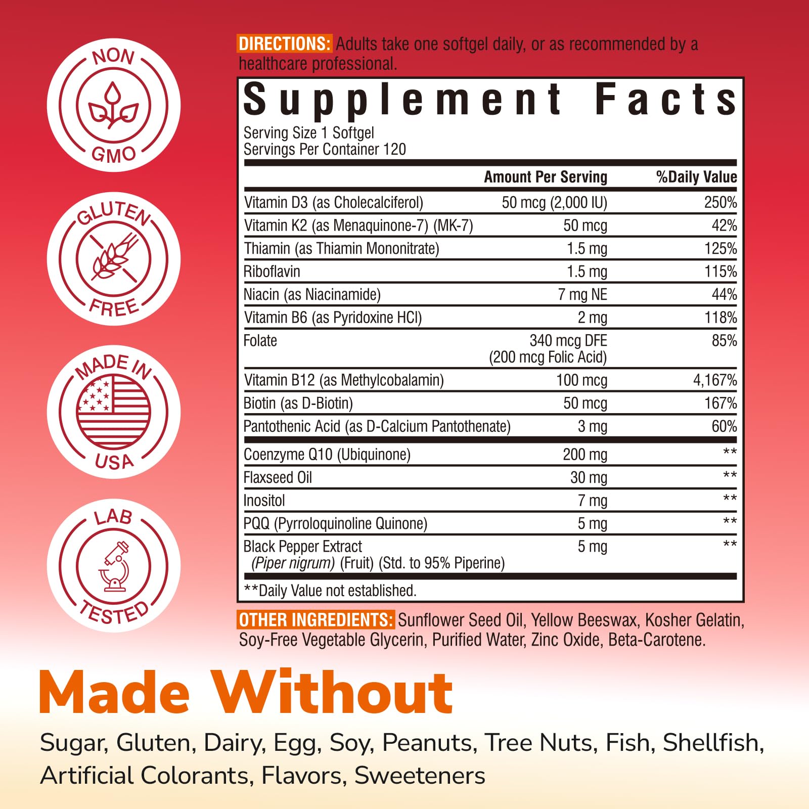 Vitalibre CoQ10 200mg softgel side view