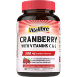 Vitalibre Cranberry Supplement 500mg front view with packaging